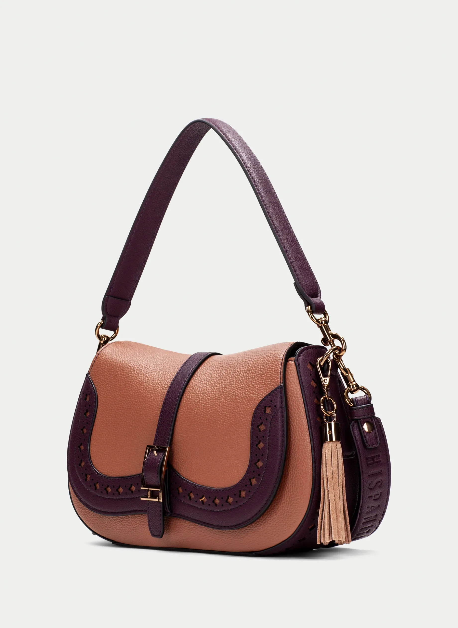Bolsa de ombro almond-vinho