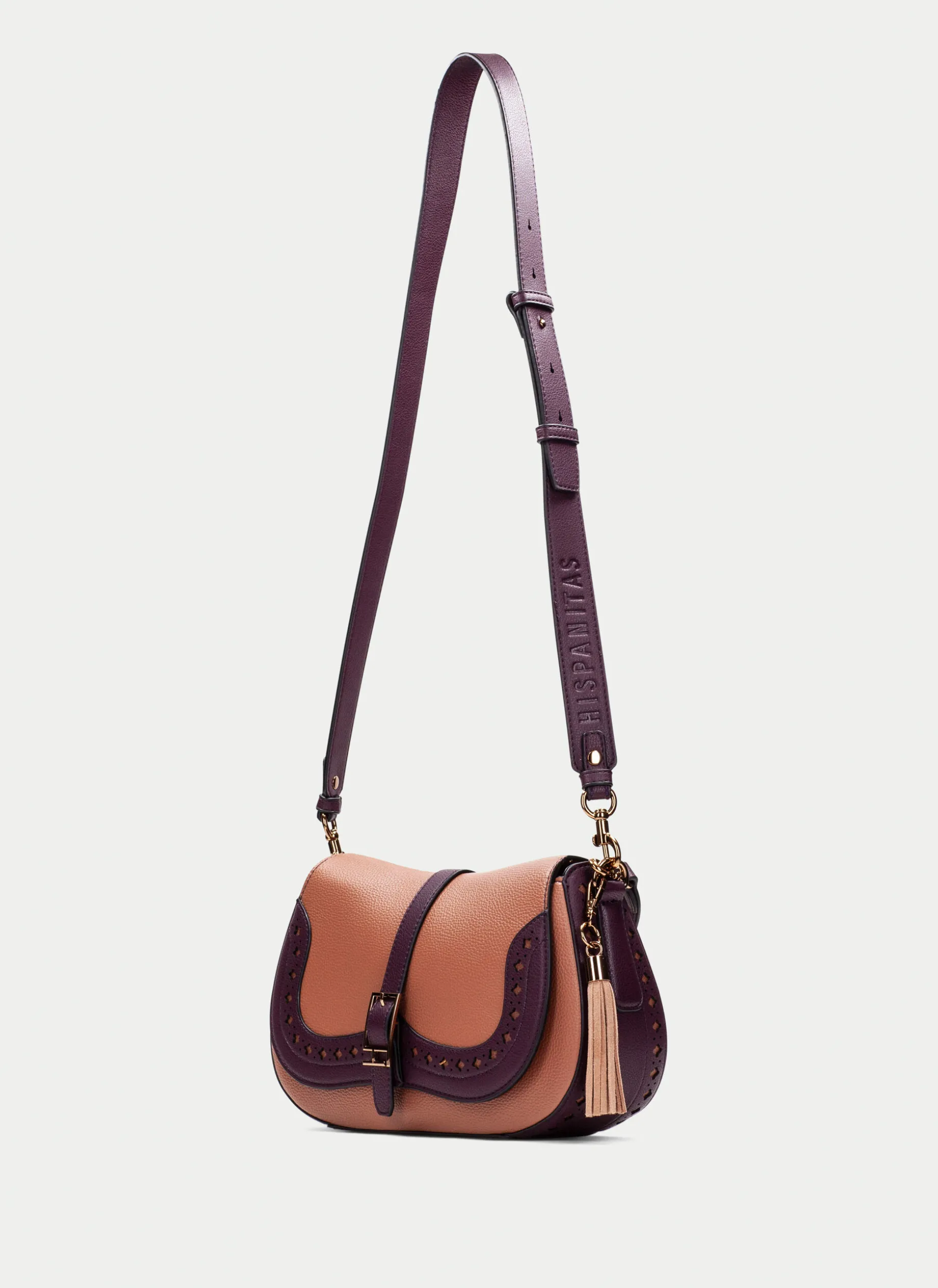 Bolsa de ombro almond-vinho