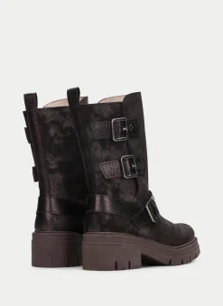 Bota ashley marrom-metal