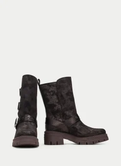 Bota ashley marrom-metal
