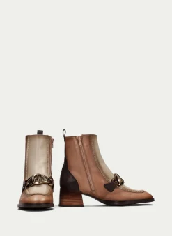 Botins charlize apricot-marfil