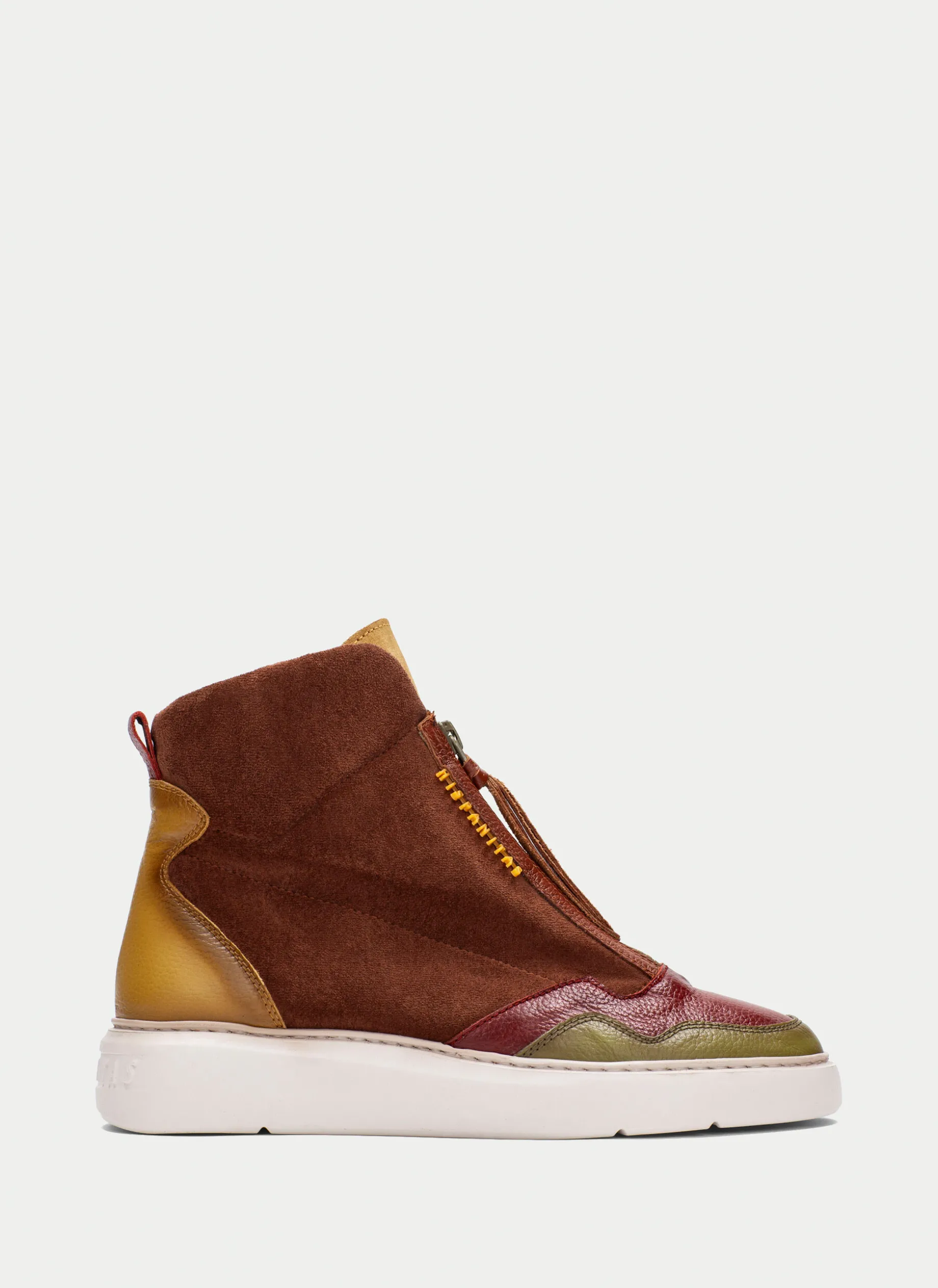 Botins Desportivos oceania couro-mostarda-olive
