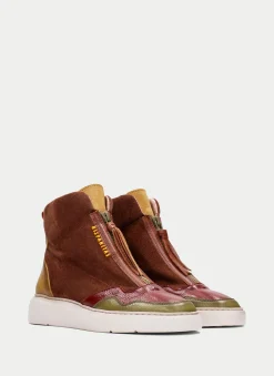 Botins Desportivos oceania couro-mostarda-olive