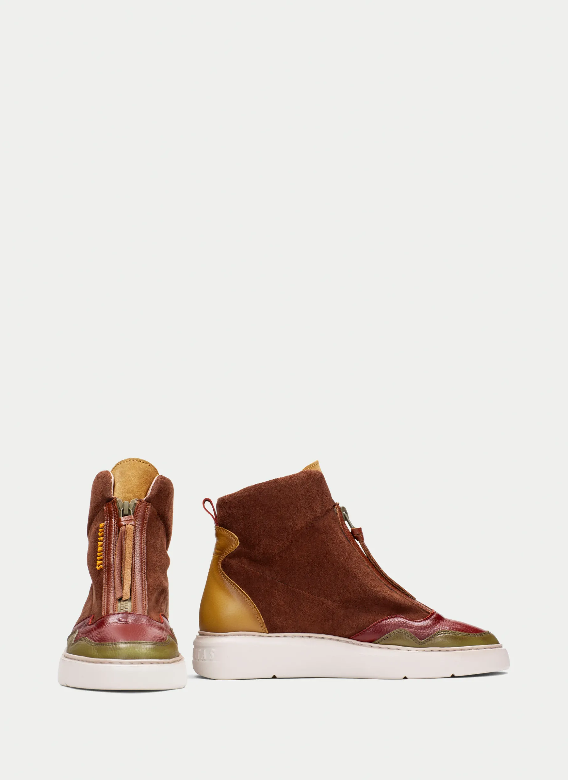 Botins Desportivos oceania couro-mostarda-olive