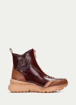 Botins Desportivos polinesia couro-marrom