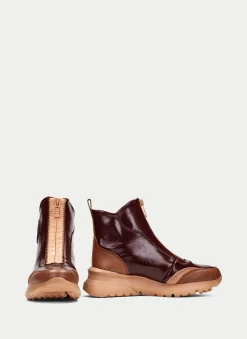 Botins Desportivos polinesia couro-marrom
