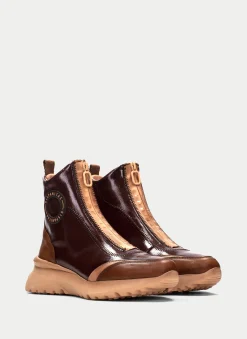 Botins Desportivos polinesia couro-marrom