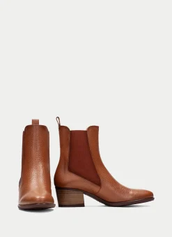 Botins madeira couro