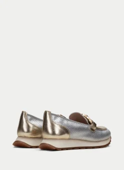 Moccasins Desportivos loira oro-plata