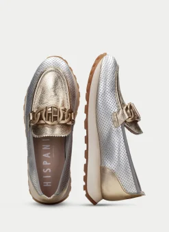 Moccasins Desportivos loira oro-plata