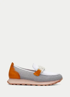 Moccasins Desportivos loira branco-laranja