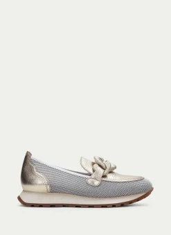 Moccasins Desportivos loira branco-ouro