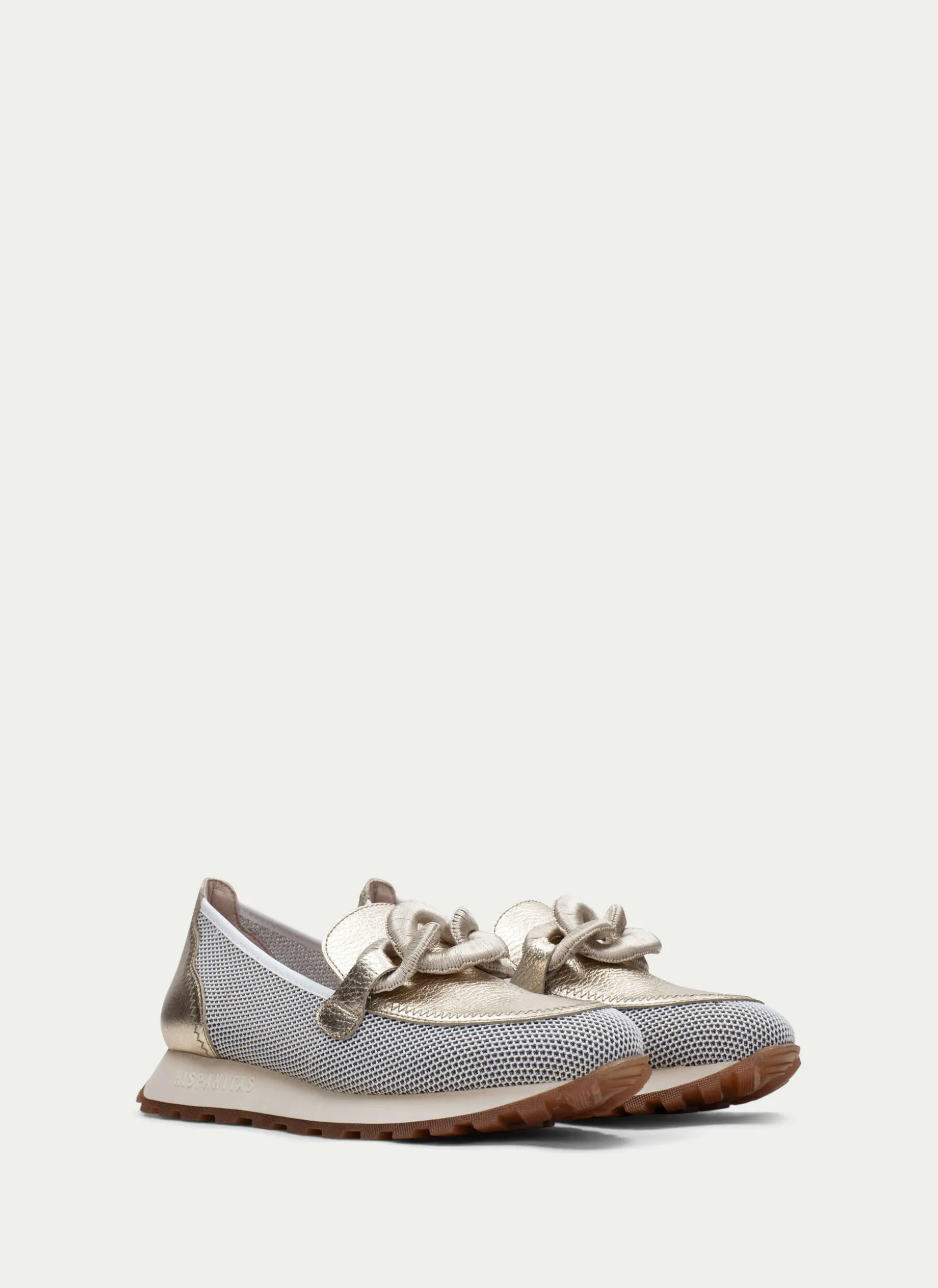 Moccasins Desportivos loira branco-ouro