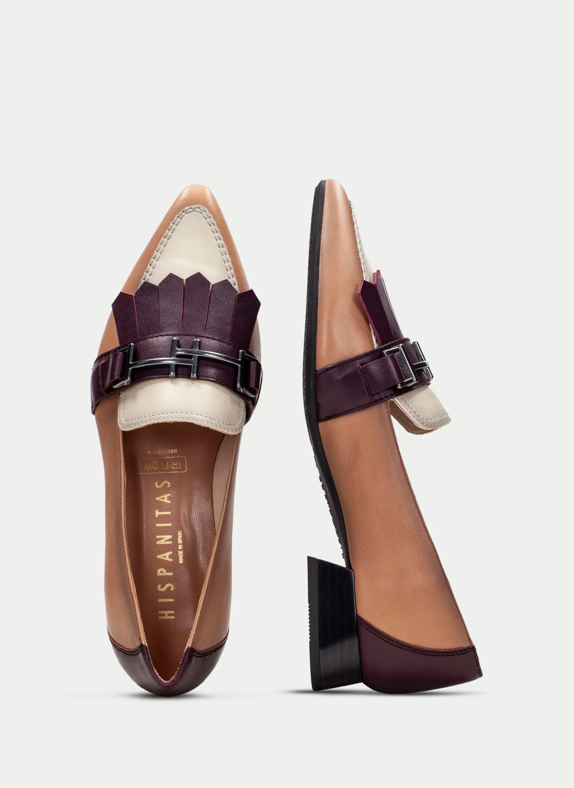 Sapatos rasos dali vinho-milk-almond