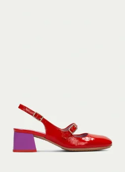 Slingback malta vermelho