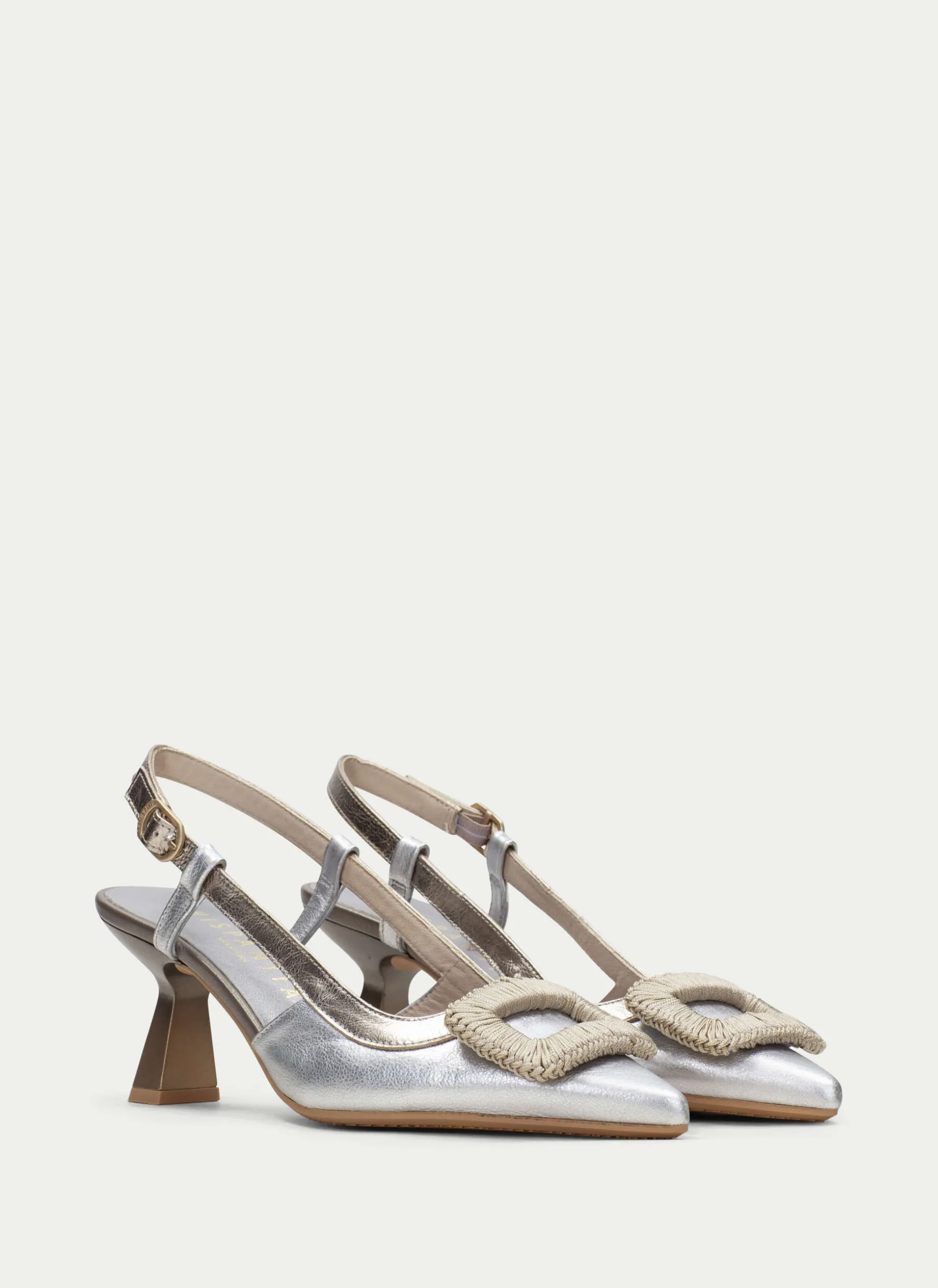Slingback nova prata-ouro
