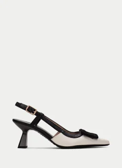 Slingback nova preto-creme