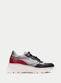 Sneakers helsinki preto-cinzento-vermelho