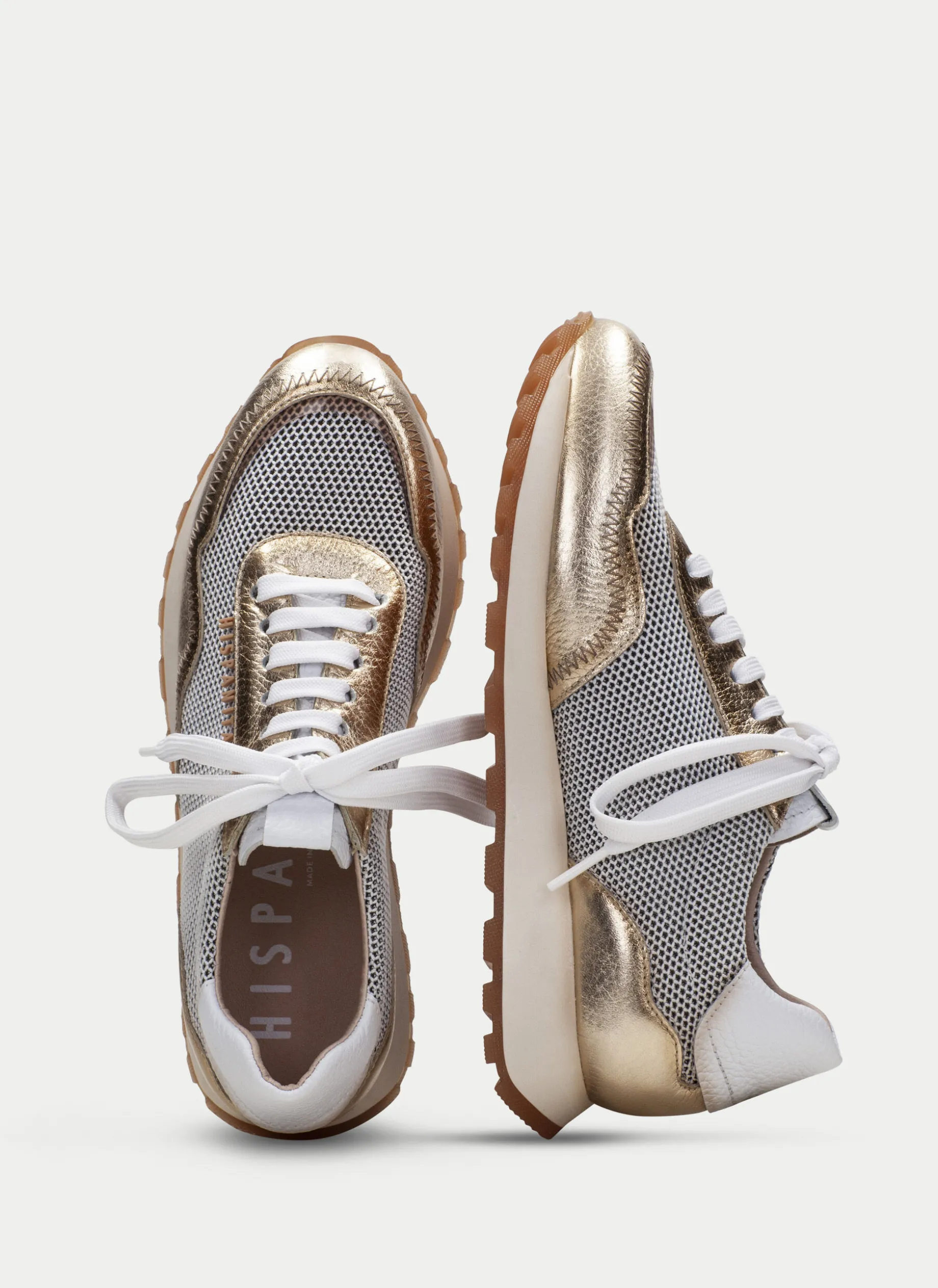 Sneakers loira branco-ouro