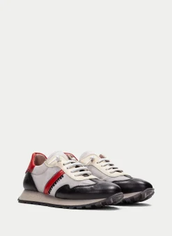 Sneakers loira preto-cinzento-vermelho