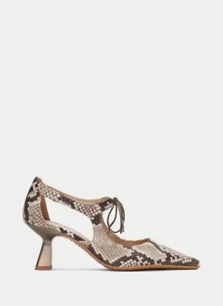 Zapatos Tacon nova snake-taupe