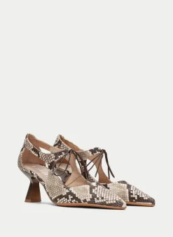 Zapatos Tacon nova snake-taupe