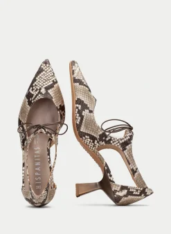 Zapatos Tacon nova snake-taupe
